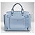 Bolso de mano MCM de cuero en azul claro - vista 4