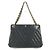 Timeless Chanel Vintage CC Coco Mark Logo Kettentasche Schwarz Golden