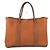 Borsa a spalla in pelle e tela Garden Party PM di Hermès Arancione - vista 2
