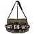 Fendi B Bag gestreifter Samt Braun Schwarz Beige