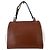 Fendi Borsa a tracolla e manico Silvana in pelle marrone e bianca - vista 3