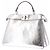 Borsa Fendi Peekaboo in pelle argentata Argento - vista 3