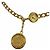 Chanel Vintage Metall-Gürtel mit Coco Mark Münze und Kette Golden - Ansicht 4