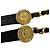 CHANEL Vintage Leder-Kettenbandgürtel mit Coco Mark Metall-Logo Schwarz Golden - Ansicht 5