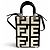 FENDI x MARC JACOBS Sunshine Shopper Small Leather Handbag Black White