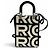 FENDI x MARC JACOBS Sunshine Shopper Small Leather Handbag Black White - view 4