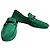 Mocassini Gucci in suede verde dettaglio Bamboo