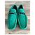 Mocassini Gucci in suede verde dettaglio Bamboo - vista 2
