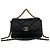 Chanel 19 Coco Mark Schultertasche mit Kette aus Lammleder Schwarz