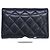 Portafoglio Tri-Fold Chanel in vitello granulato nero - vista 3