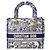 Borsa Christian Dior LADY D-LITE Medium Toile de Jouy Embroidery Blu