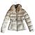 Prada White Down Jacket with Fur Collar and Belt