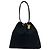 Borsa semi-spalla in pelle e tela GG Canvas Gucci con coulisse Nero