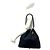 Borsa semi-spalla in pelle e tela GG Canvas Gucci con coulisse Nero - vista 2