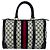 Gucci Vintage Sherry Line GG Pattern Mini Boston Bag Rot Marineblau - Ansicht 3