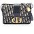 Borsa a tracolla Christian Dior 30 Montaigne in jacquard Oblique Beige Blu navy