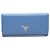 Prada Saffiano Metal Bi-fold Long Wallet Blau