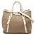 Prada Logo Jacquard Tote Bag Brown White