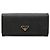 Saffiano Prada Bi-fold Long Wallet mit Dreiecks-Logo-Plakette Schwarz
