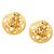 Chanel Coco Mark Runde Vintage Clip-Ohrringe Golden - Ansicht 2
