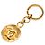 Portachiavi Vintage Chanel Coco Mark Round Plate D'oro