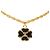 Timeless Chanel Coco Mark Kleeblatt Kettenhalskette Anhänger Golden