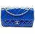Chanel Blue Medium Quilted Patent Coco Shine Flap Azul