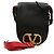 Valentino Borsa Crossbody VRing in Pelle di Capra Nera Nero