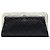 Clutch Chanel Black CC Quilted Lambskin Pearl Kiss Lock Nero