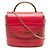 Bolsa Satchel Aby Lock Chloé em couro com relevo de crocodilo vermelho