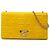 Clutch de corrente Fendi em Nappa com logo em relevo amarelo