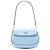 Borsa a tracolla con patta Cleo in pelle Spazzolato blu Prada Blu chiaro