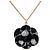 Colar Chanel Camellia Coco Mark Preto Dourado