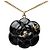 Colar Chanel Camellia Coco Mark Preto Dourado - vista 2