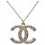 Chanel Coco Mark Vintage Gliederkette mit Anhänger Silber - Ansicht 2
