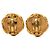 Chanel Coco Mark Vintage Clip-Ohrringe Schwarz Golden - Ansicht 2