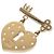 Chanel Coco Mark Brosche mit Vorhängeschloss- und Schlüsselmotiv Pink Golden