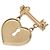 Chanel Coco Mark Brosche mit Vorhängeschloss- und Schlüsselmotiv Pink Golden - Ansicht 2