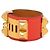 Hermès Bracciale con charm Hermes Collier de Chien Disco Faubourg Rosso Arancione - vista 2