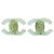 Pendientes de clip Chanel Coco Mark Dorado Verde