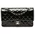 Bolsa de Ombro Chanel Matelassé Coco Mark Double Flap com Corrente Preto