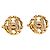 Chanel Coco Mark Round Twist Design Ohrringe Golden