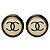 Chanel Vintage Coco Mark Ohrringe Schwarz Roh