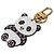 Louis Vuitton Portefeuille LV Panda Keychain Charm Schwarz Pink Weiß