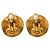 Chanel Coco Mark Vintage Runde Ohrringe Golden - Ansicht 2
