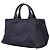 Bolsa média Prada em Canapa com placa de logo triângulo Azul marinho - vista 2