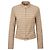Pinko Diamond Print Cotton Zip-Up Jacket Brown Beige