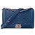 Chanel New Medium Boy Bag Blau Chevron gestepptes Lammleder