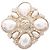 Broche Cuadrado Chanel Coco Mark Blanco Dorado
