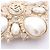 Broche Cuadrado Chanel Coco Mark Blanco Dorado - vista 4